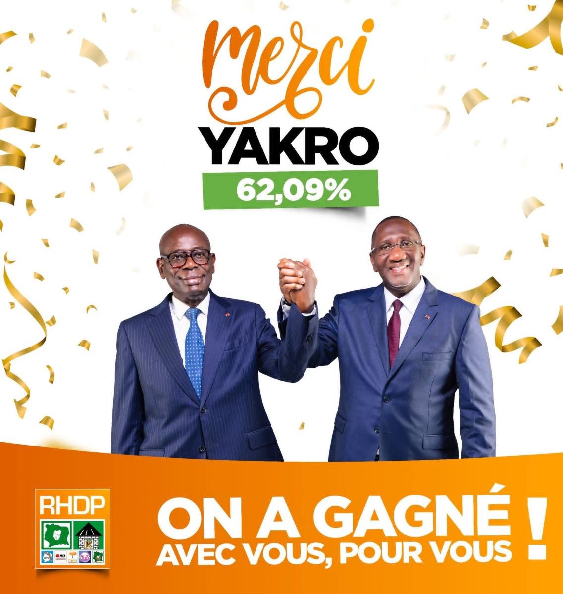 La CEI confirme la victoire de la Liste RHDP YAMOUSSOUKRO