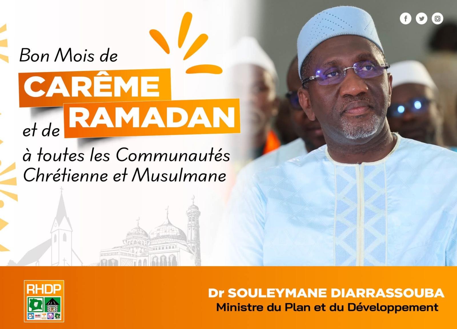 Le Dr Souleymane Diarrassouba souhaite un bon mois de carême et de ramadan aux populations de Yamoussoukro