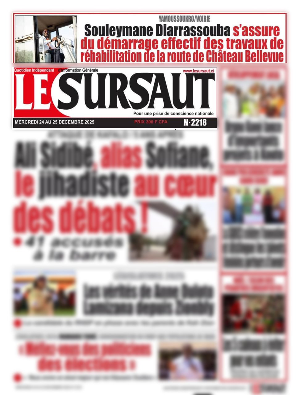 LE SURSAUT N2218  DU MERCREDI 24 AU 25 DECEMBRE 2025